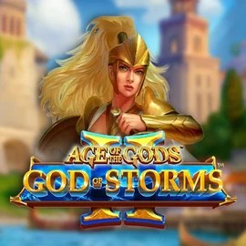 Age Of The Gods: God Of Storms 2 slot logo by Playtech at RivO Casino