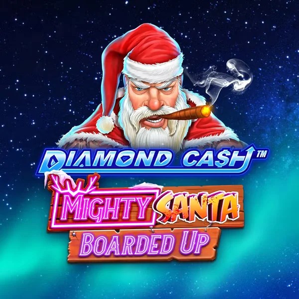 Diamond Cash Mighty Santa Boarded Up by Greentube, showcased at rivokasino.com.se – game logo