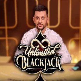 Unlimited Blackjack slot logo by Ezugi at RivO Casino